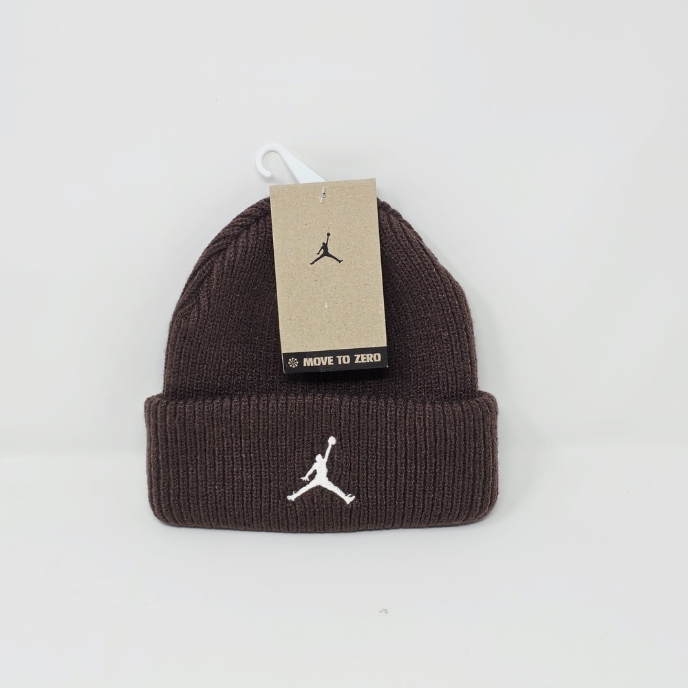 Nike Air Jordan Terra Beanie Jumpman Hat Brown White Unisex One Size FZ2055-237